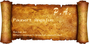 Paunert Angelus névjegykártya